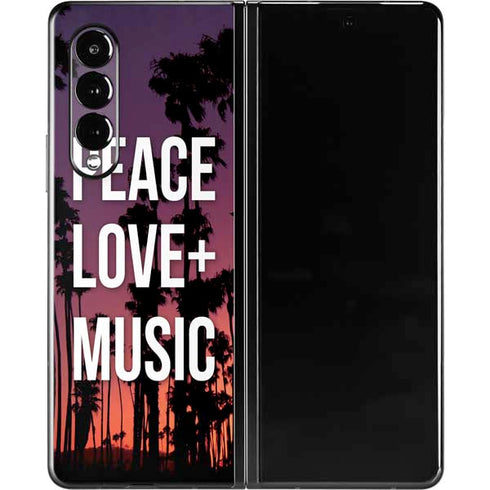 Peace Love And Music Galaxy Z Fold3 5G Skin